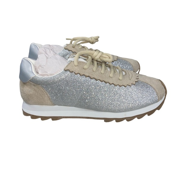 New ShuShop Silver Sabina Sparkle Sneakers Size 6 - Picture 4 of 6